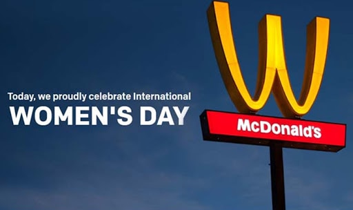 McDonald's flips its golden arches to celebrate women's day