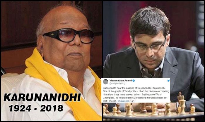 Image result for Viswanathan Anand mourns memories of Karunanidhi
