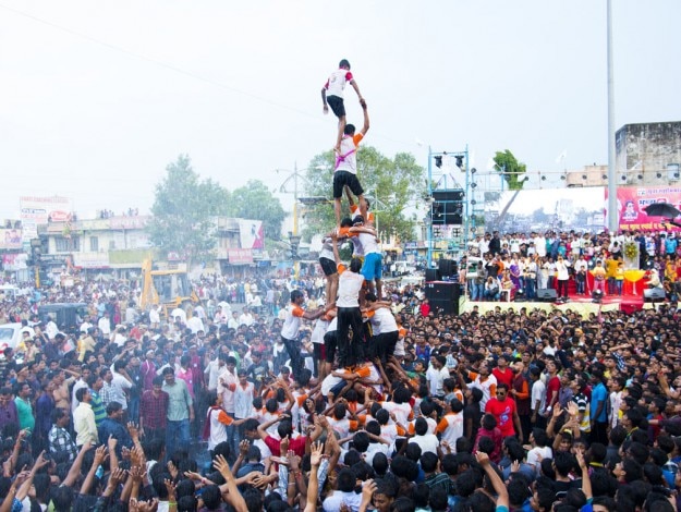 Dahi Handi during Krishna Janmashtami