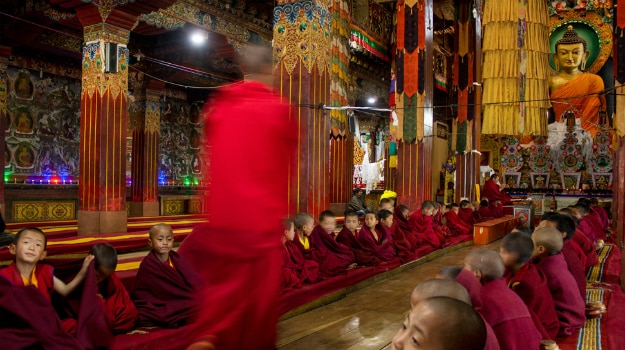 Prayers at Tawang Monastery