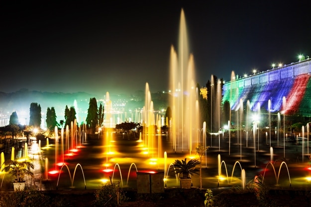 Musical fountains at Brindavan Gardens, Mysore