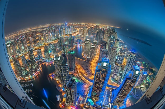 Dubai-Marina showing the Marina and Jumeirah Beach Residence-shutterstock_187448249