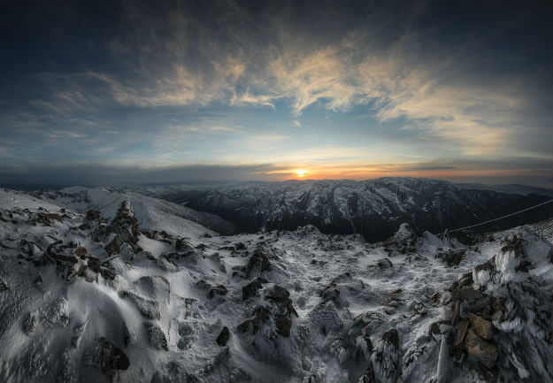Epic sunset from the highest point on the Balkan Peninsula