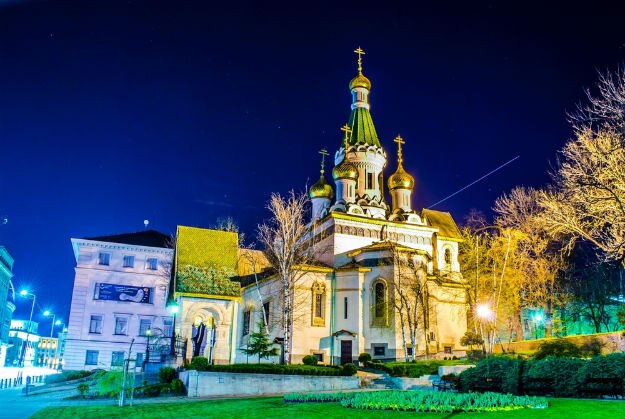 colorful Russian church in Sofia