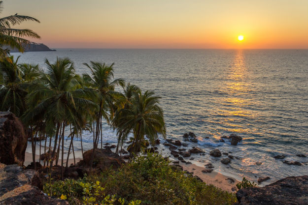 Sunset in Goa's Vagator beach