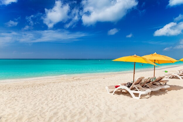 Vivid blues and turquoise with white sands, Grace Bay Beach, Turks & Caicos