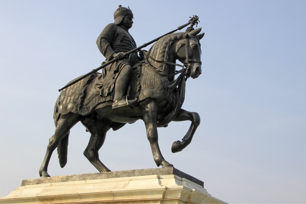 Statue of Maharana Pratap at Pratap Smarak, Moti Magri Hill, Udaipur, Gujarat