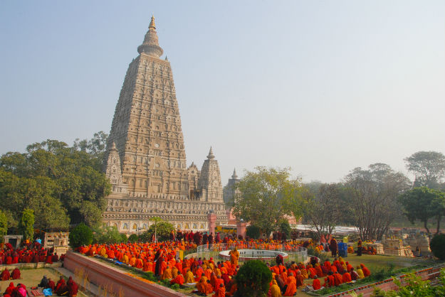 Prayer session at Bodh Gaya
