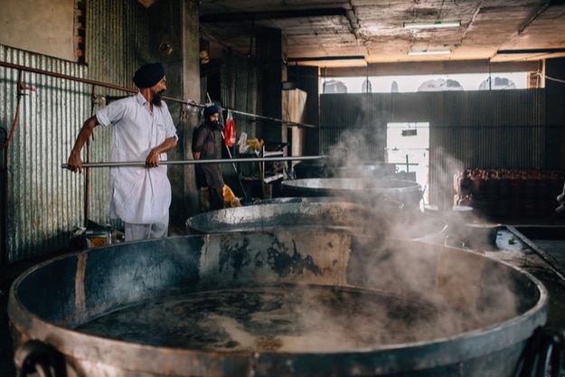 Cooks preparing Langar at Golden Temple, Amritsar