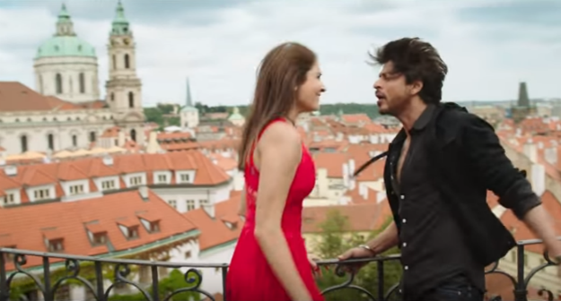 Shah Rukh Khan and Anushka Sharma in the song Radha shot in Prague