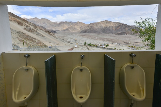 View from toilet in Thiksey Monastery, Ladakh, Photograph courtesy: Shutterstock