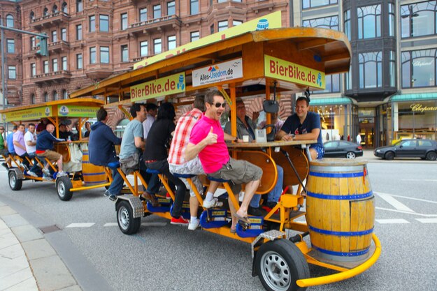 Beer bike on the streets of Hamburg