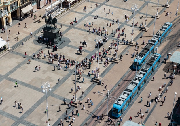 Changing of Cavalry Regiment at ban Jelacic square in Zagreb, Croatia