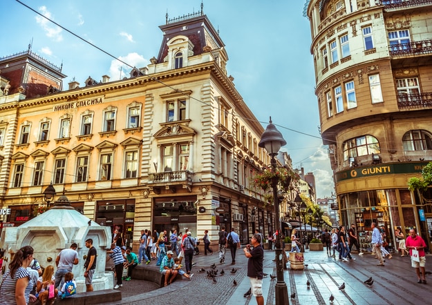Republic Square or Square of the Republic on September 23, 2015 in Belgrade, Serbia. One of the central town squares and an urban neighborhood of Belgrade