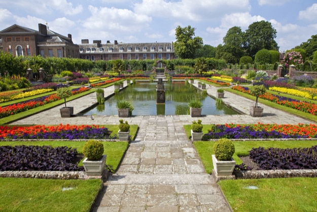 Sunken Garden and Kensington Palace in London