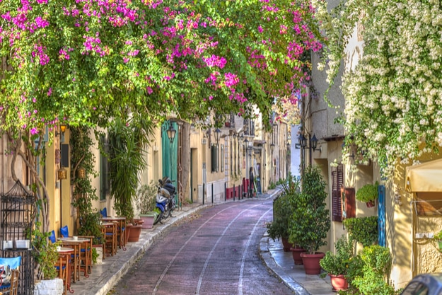 Traditional houses in Plaka area under Acropolis ,Athens