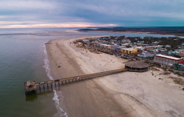 Tybee Island Aerial Shots of the Bay and Beach