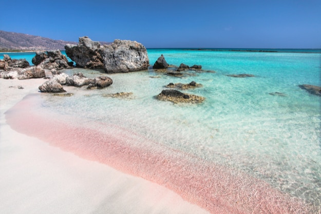 Pink sand beach of famous Elafonisi
