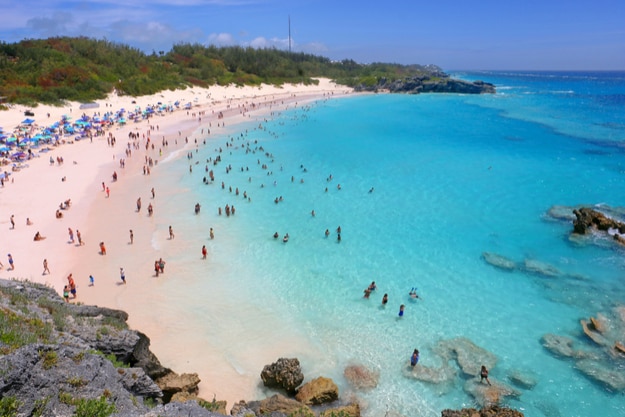 A scenic view of Horseshoe Bay Beach in Bermuda
