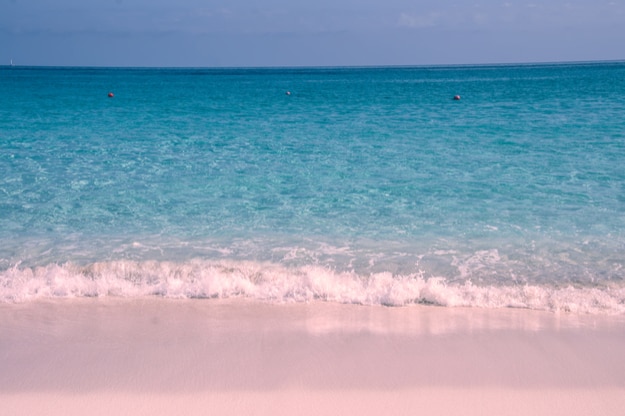 The pink sand beach on Harbour Island, Bahamas
