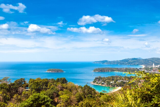 Aerial view of Kata, Karon, Patong View Point, Phuket , South of Thailand