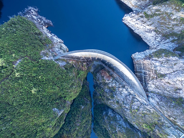 Australia Gordon Dam and Lake photo