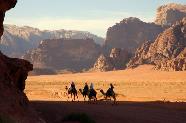 Camel trip in Wadi Rum desert