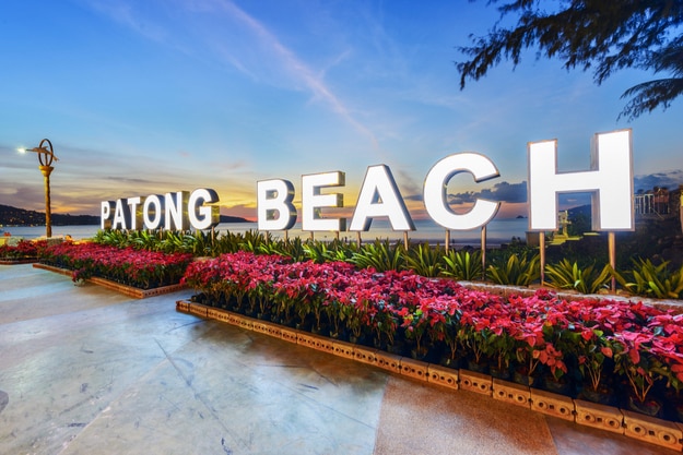 Patong Beach at dusk. Phuket, Thailand
