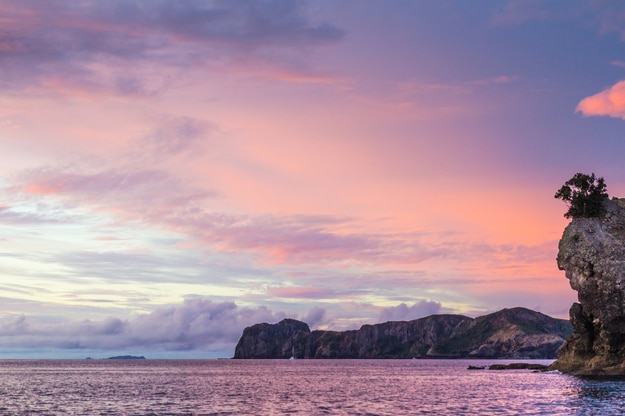 Sunset over Great Barrier Island