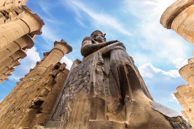 The huge statue of Ramesses II in Luxor Temple, Egypt