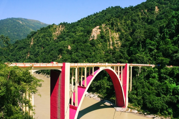 Coronation Bridge in spans across the Teesta River in Sevok road at Siliguri on Darjeeling District connecting Jalpaiguri District of West Bengal