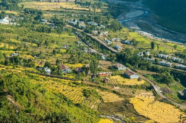 In the foothills of the Himalayas