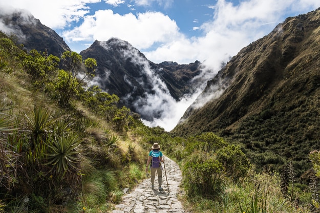 Women walking on The Inca Trail, Machu Picchu, Peru