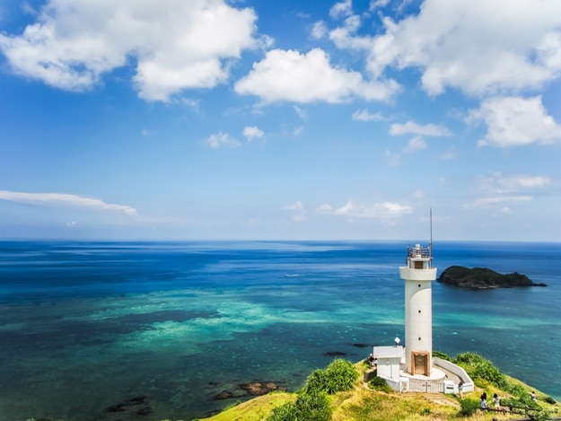 Hirakubosaki lighthouse of Ishigaki island in okinawa.
