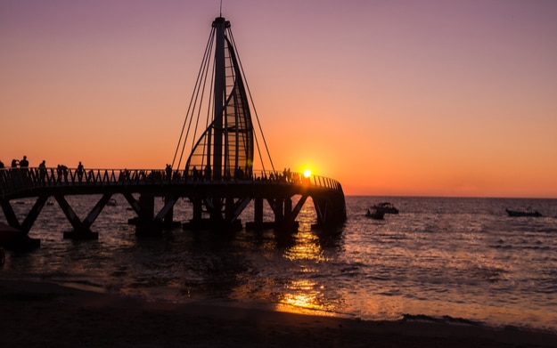 Los Muertos Pier at sunset - Puerto Vallarta, Jalisco, Mexico