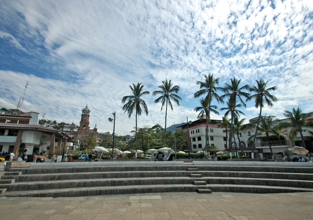 Ocean promenade in Puerto Vallarta in Mexico