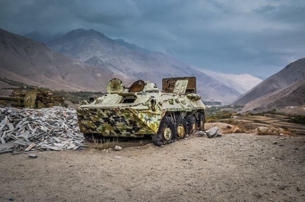 Photo of large old tank in Panjshir in Afghanistan