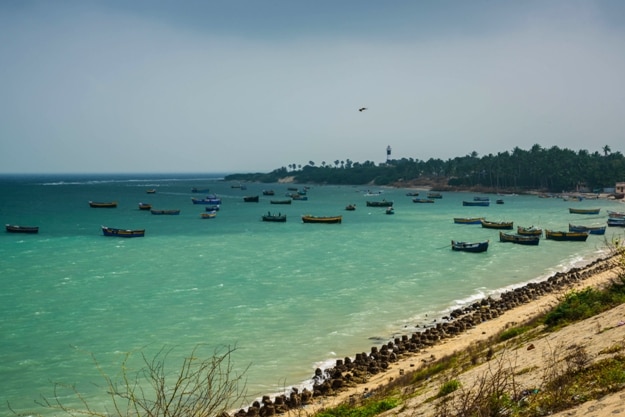 Rameswaram in the South Indian state of Tamil Nadu. It is located on Pamban Island separated from mainland India by the Pamban channel