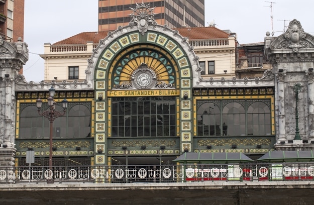 Santander train station located in Bilbao, Spain. June 29, 2017 in Bilbao, Spain