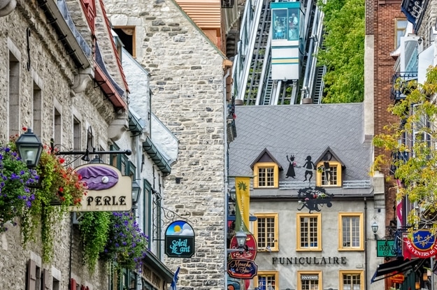 The Old Quebec Funicular is an old cable railway that served the city for over a century in Old (Vieux ) Quebec City in Quebec province, Canada