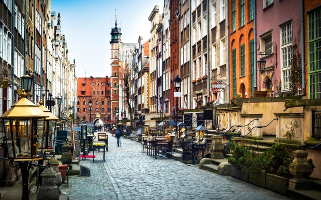 Architecture of Mariacka street in Gdansk