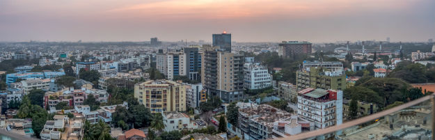 Aerial view of Bangalore city
