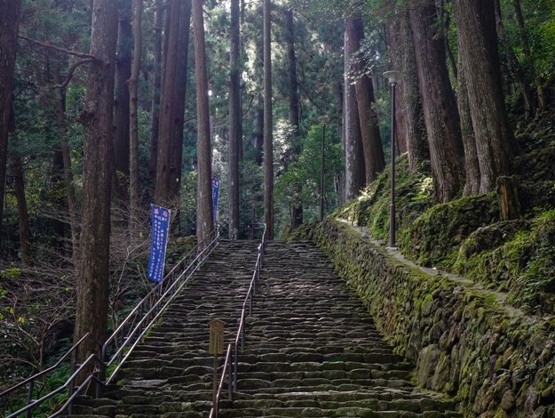 Kumano Kodo pilgrimage routes in Wakayama, Japan. Kumano Kodo refers to a network of pilgrimage trails through the southern Kansai region