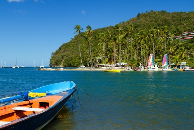 Scenery from off the Marigot Bay in St Lucia