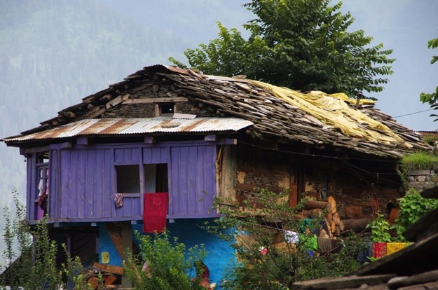Traditional house in Old Manali in India