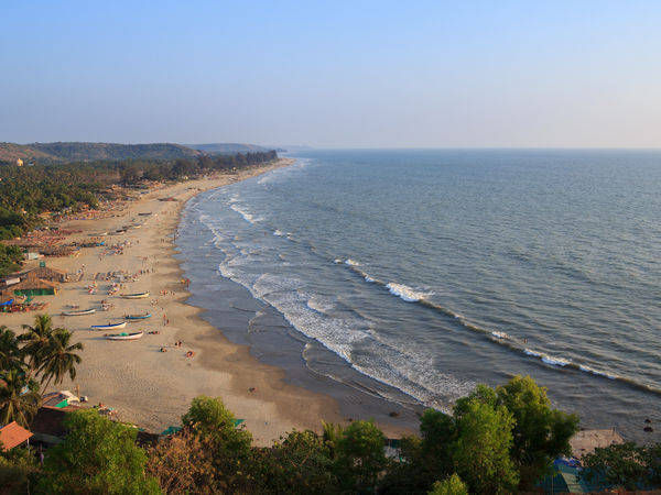 Full length view of the Arambol beach in Goa - Goa