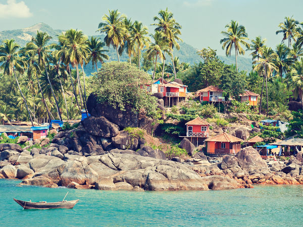 great view of shacks at Palolem beach in Goa - Goa: Photos of Goa ...