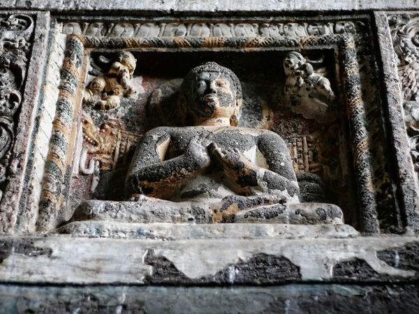 Sculpture at Ajanta caves