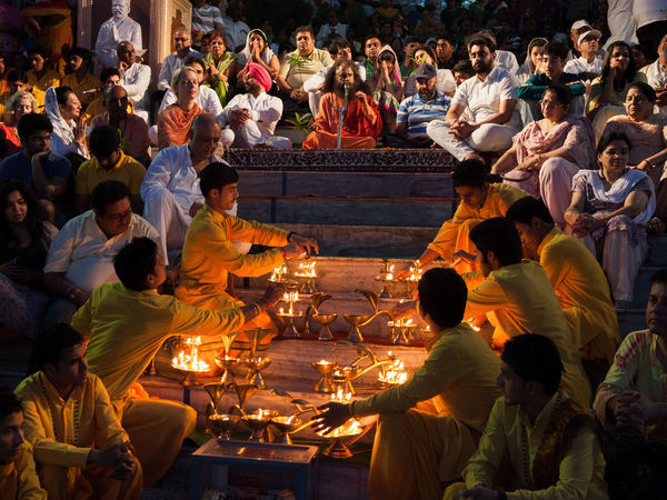 Ganga Aarti ceremony at Parmarth Niketan ashram - Rishikesh - Uttarakhand