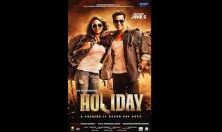 Holiday new poster: Sonakshi Sinha and Akshay Kumar in rugged denims and aviators!